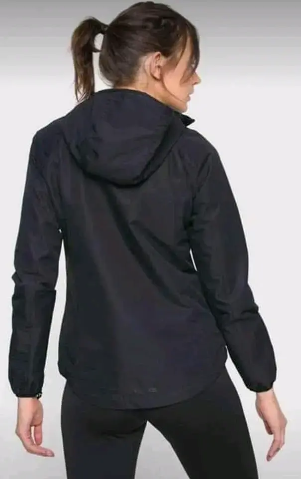 Chaqueta impermeable negra para mujer S - 2