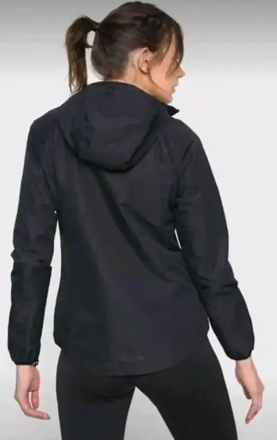 Chaqueta impermeable negra para mujer S - miniatura 2