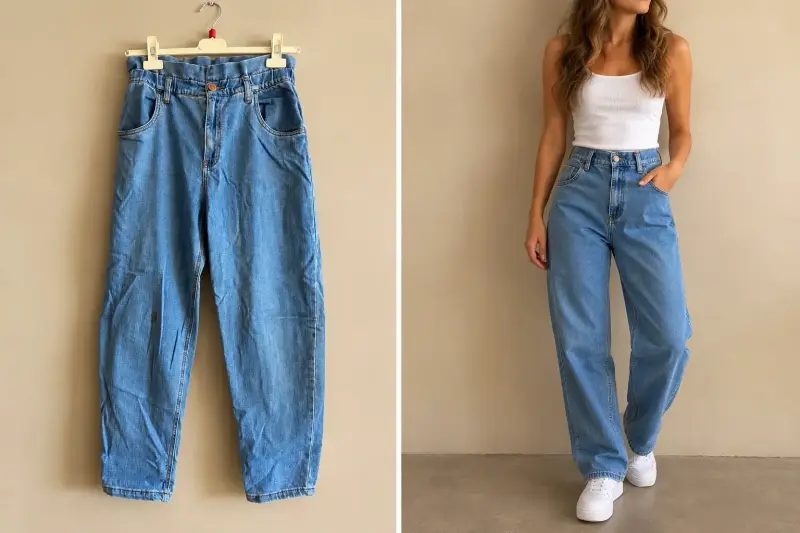 Jeans de mezclilla azul para mujer
