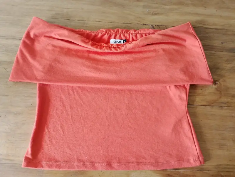 Top strapless naranja Icono talla S - 2