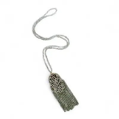 Collar Largo Mujer Mano de Fátima con Cristales - miniatura 1