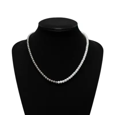 Collar de perlas y cuentas metálicas - miniatura 4