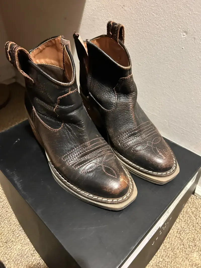 Botines de cuero marrón para mujer Pravs - 2