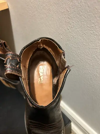 Botines de cuero marrón para mujer Pravs - miniatura 4