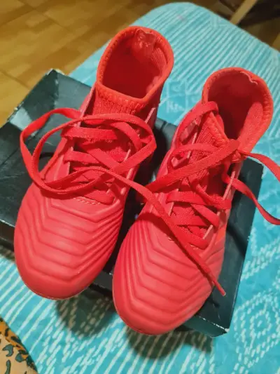 Botines de fútbol rojos Adidas Predator 19.3 - miniatura 1