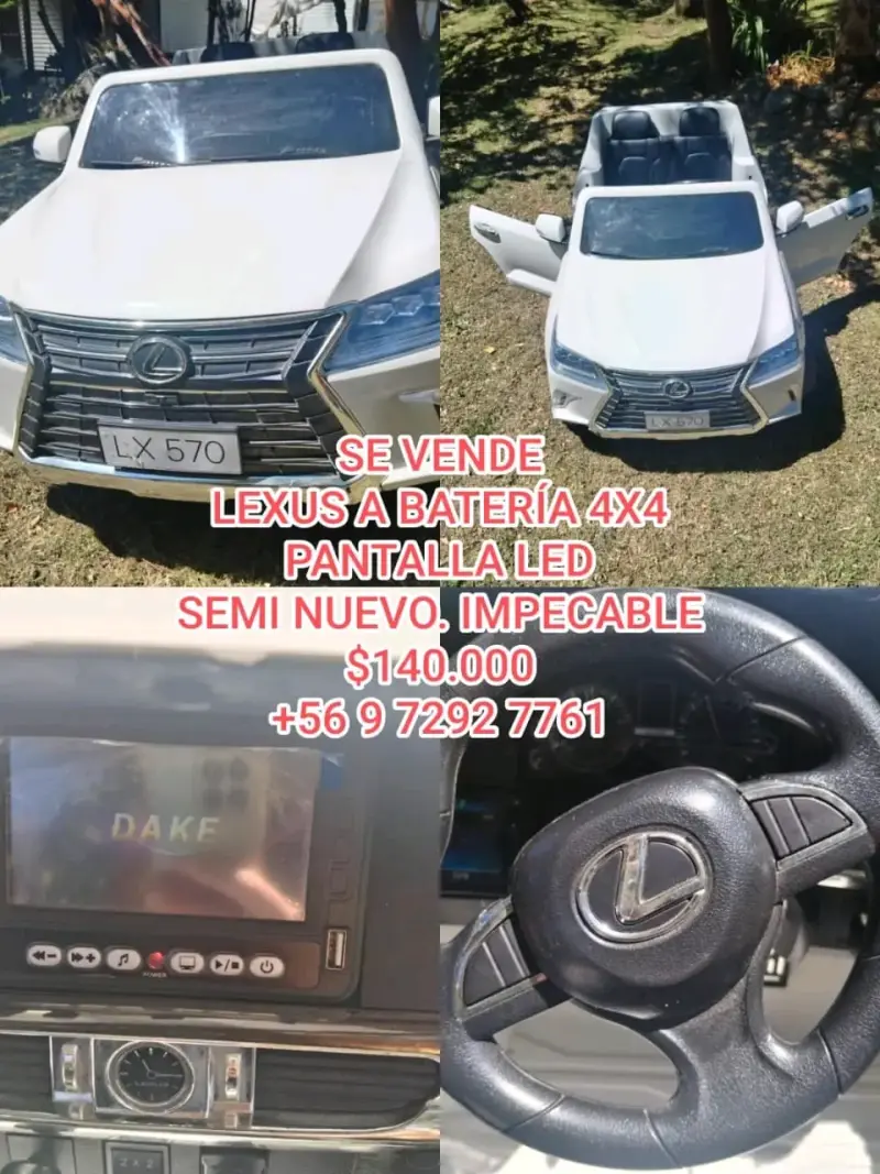 Auto a batería Lexus LX 570 para niños con pantalla LED