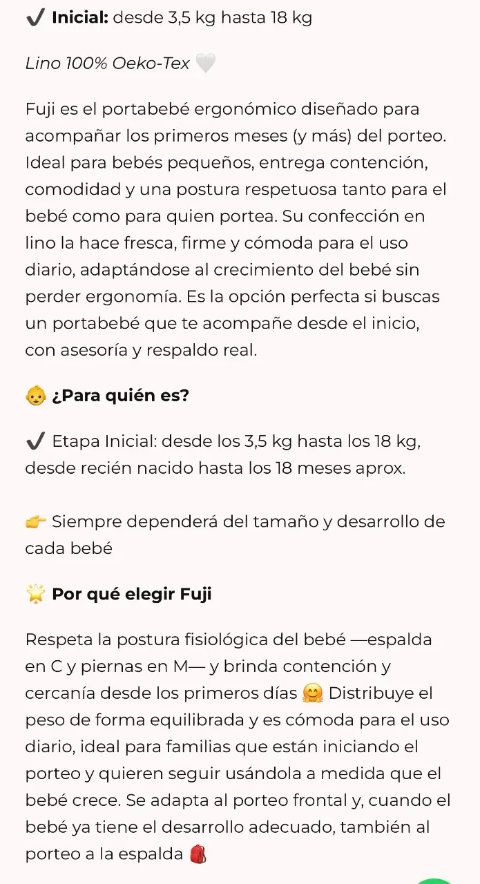 Portabebés ergonómico Fuji para bebés - 3