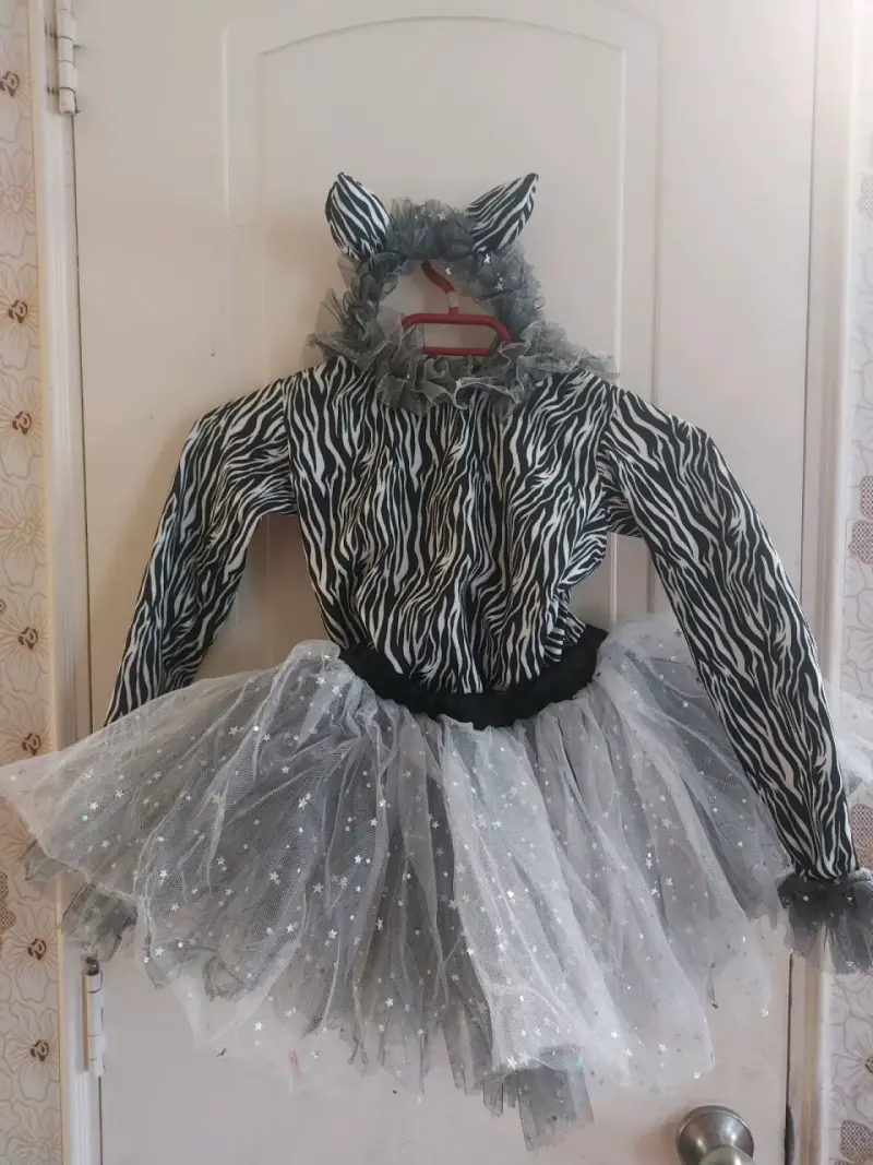 Disfraz de cebra para niña con tutu y orejas - 2