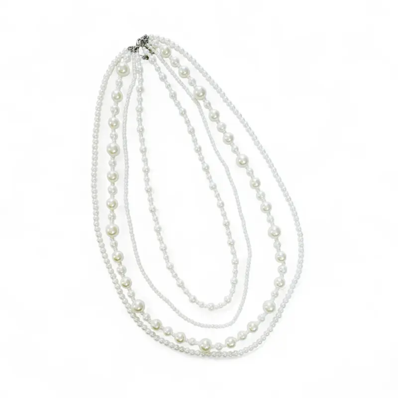 Collar largo de perlas múltiples - 3
