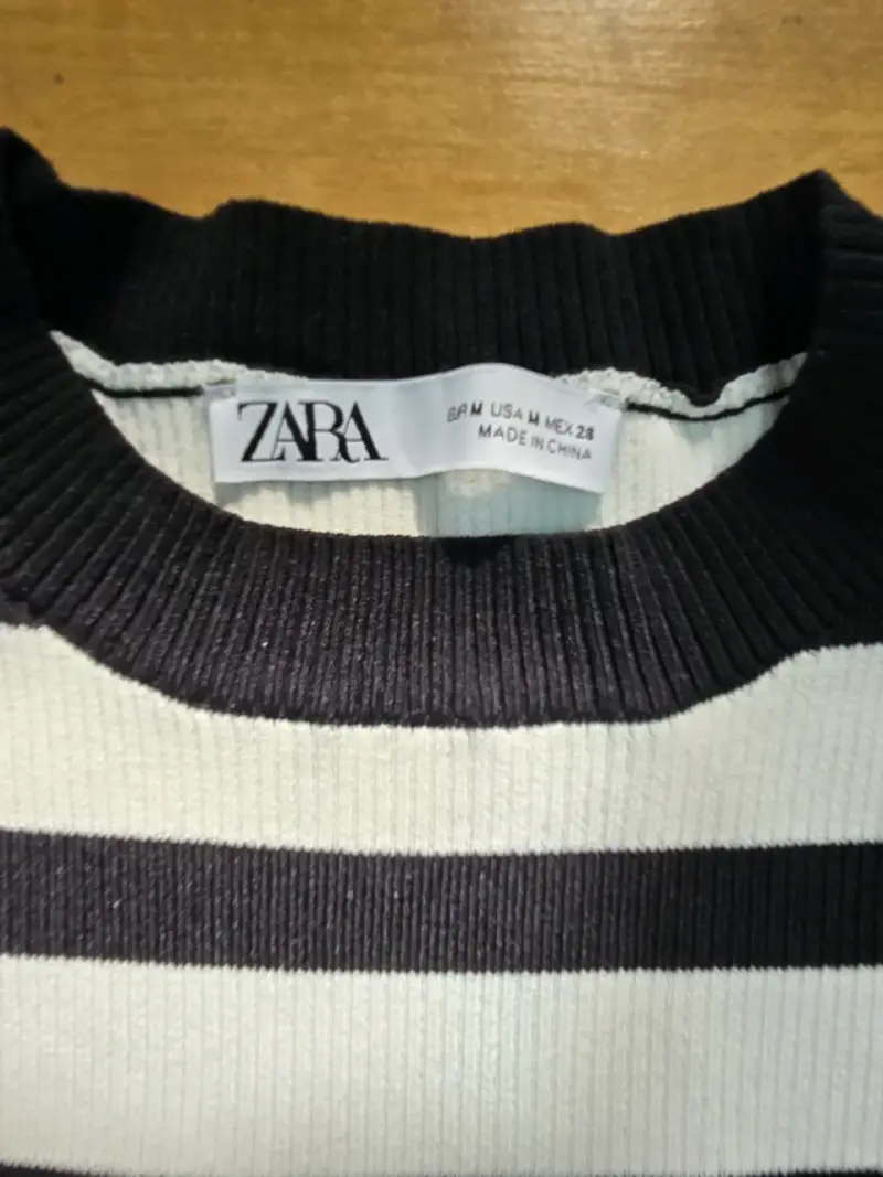Polera de hilo sin mangas a rayas Zara - 2