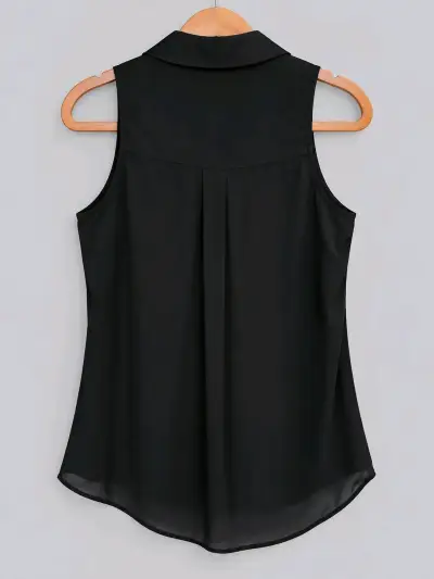 Blusa sin mangas negra elegante para mujer - miniatura 4