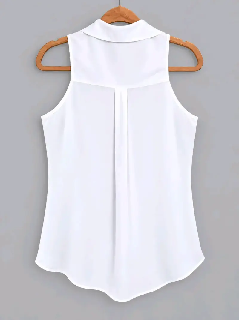 Blusa sin mangas blanca para mujer - 4