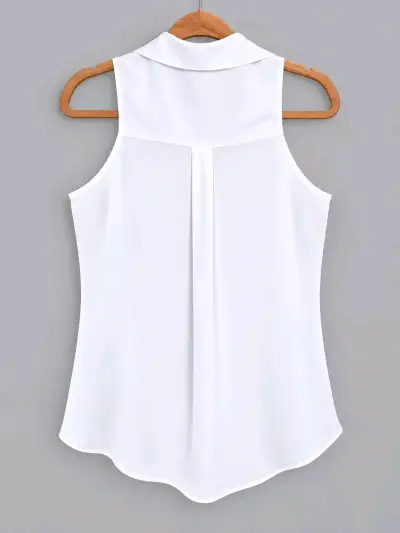 Blusa sin mangas blanca para mujer - miniatura 4