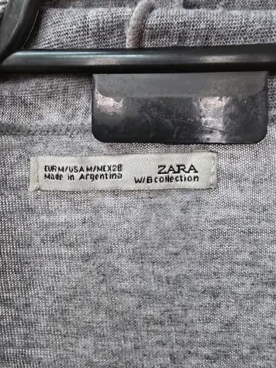 Cárdigan gris de mujer Zara con lazo - miniatura 2
