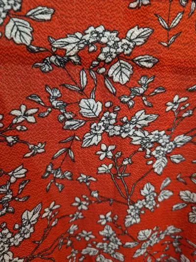 Vestido rojo floral manga corta Stella - miniatura 4