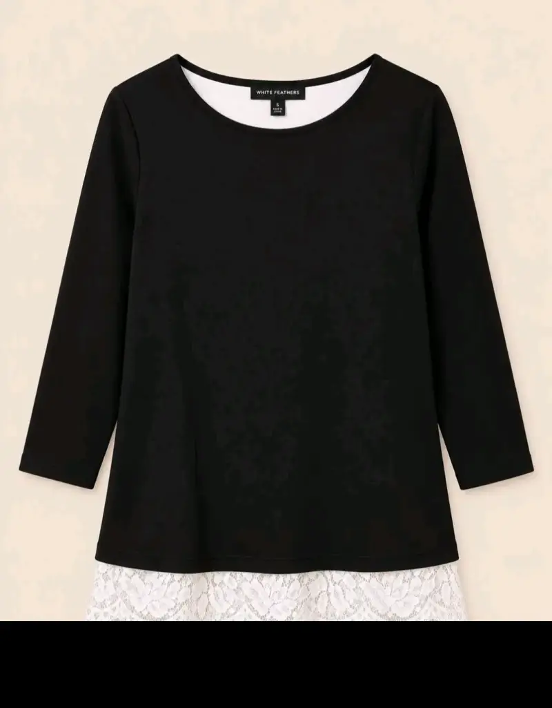 Sweater negro con encaje. - 3