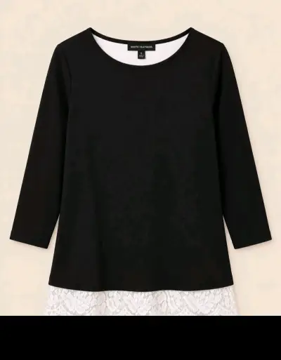 Sweater negro con encaje. - miniatura 3