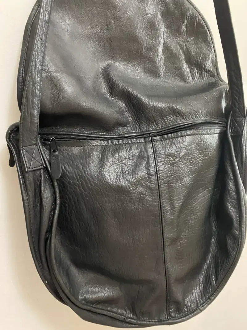 Bolso bandolera de cuero negro - 3