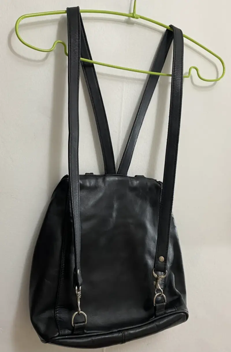 Mochila de cuero negro elegante - 2