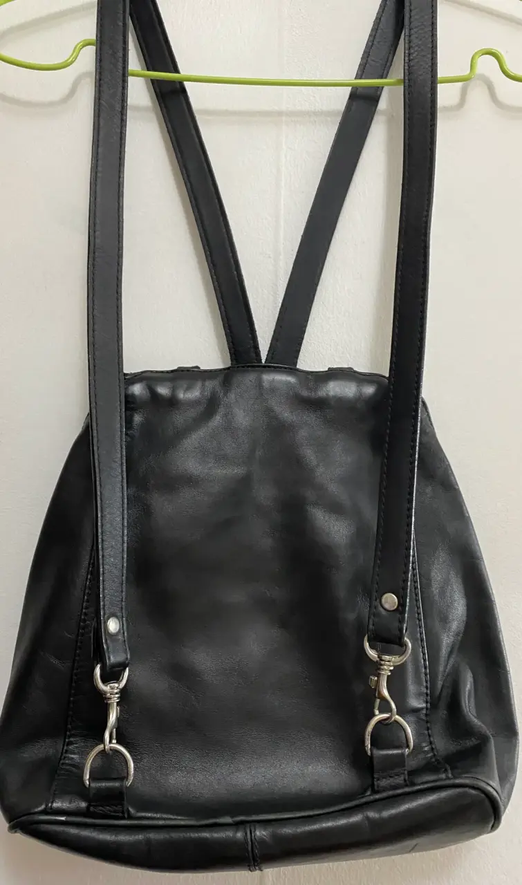 Mochila de cuero negro elegante - 3