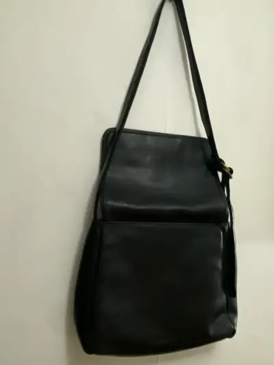 Cartera de cuero negra con correa ajustable - miniatura 5