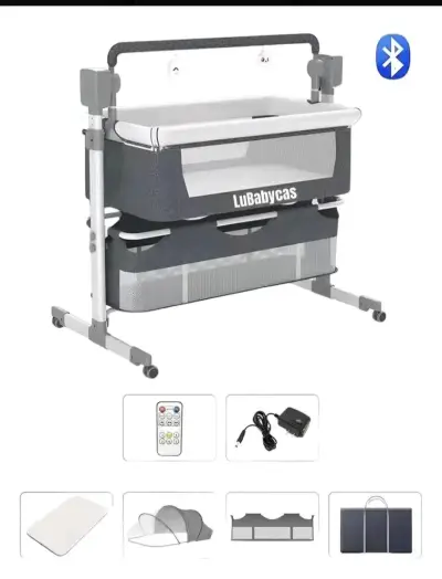 Cuna colecho LuBabycas con Bluetooth y accesorios - miniatura 1