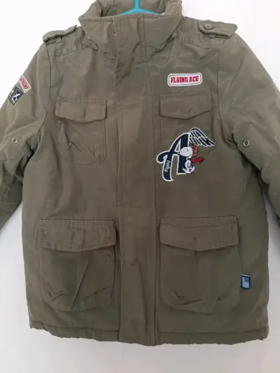 Chaqueta niño verde militar con parches talla 4 - miniatura 1