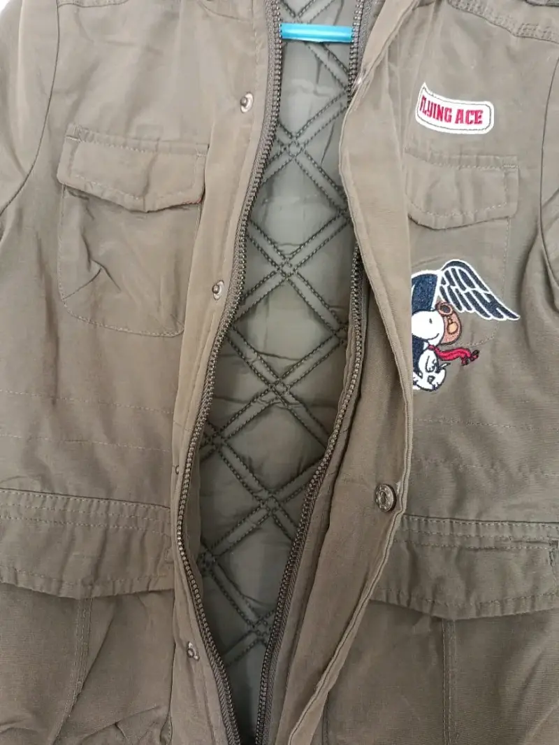 Chaqueta niño verde militar con parches talla 4 - 2