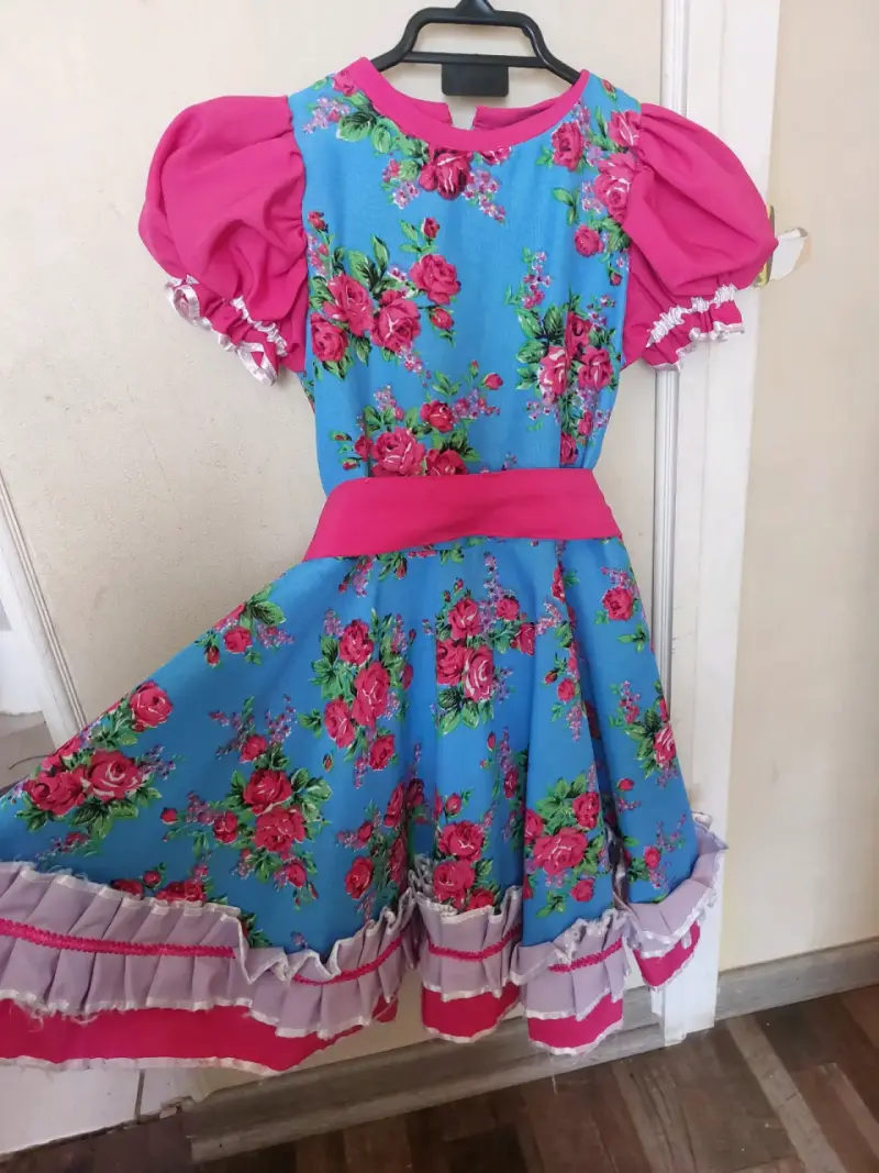 Vestido tradicional china para niña con flores - 3
