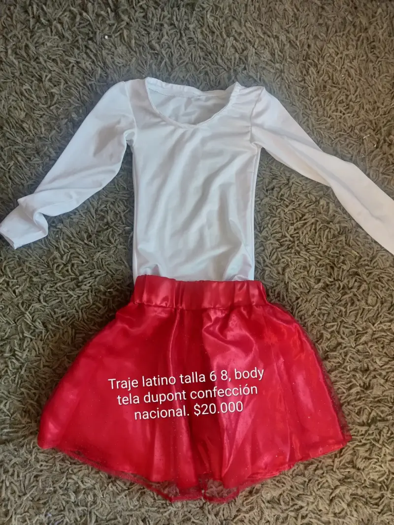 Traje de danza latino para niña talla 6-8