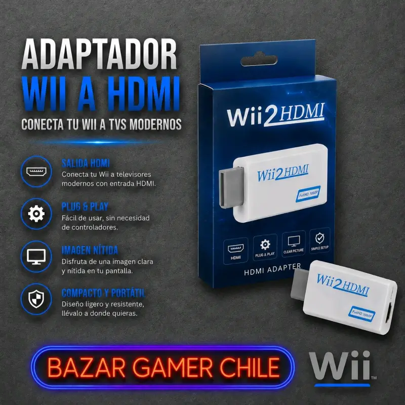 Adaptador Nintendo Wii a HDMI