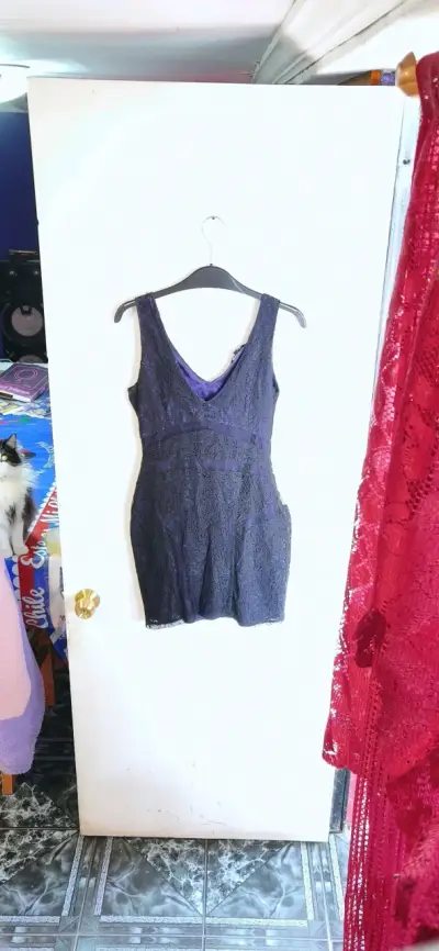 Vestido de encaje azul Alaniz talla S - miniatura 1