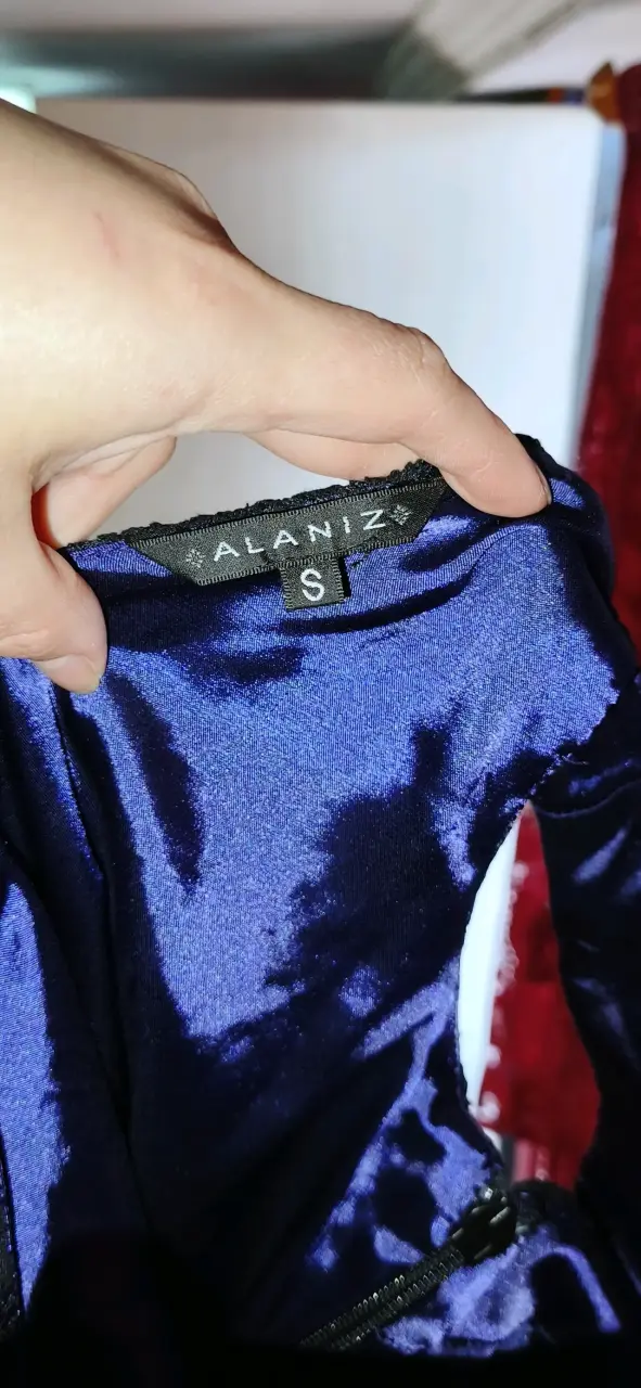 Vestido de encaje azul Alaniz talla S - 3