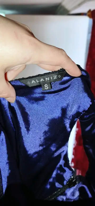 Vestido de encaje azul Alaniz talla S - miniatura 3
