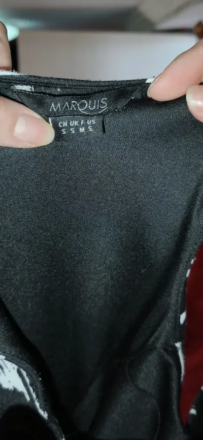 Vestido corto estampado blanco y negro Marquis - miniatura 3