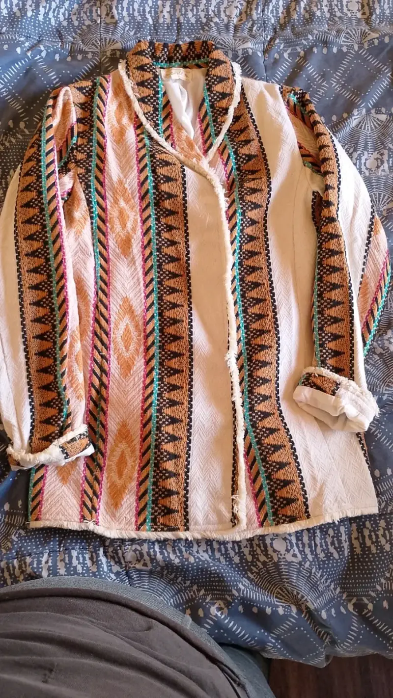 Chaqueta étnica de algodón con diseño colorido