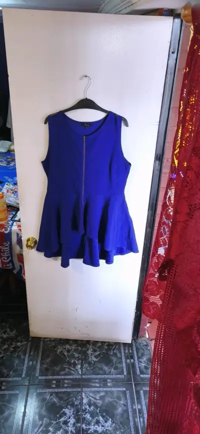 Vestido azul sin mangas Cleo con cierre - miniatura 1