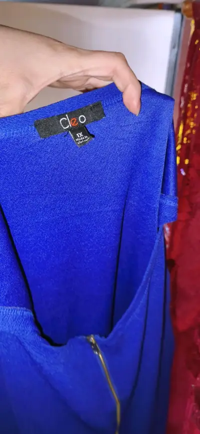 Vestido azul sin mangas Cleo con cierre - miniatura 3