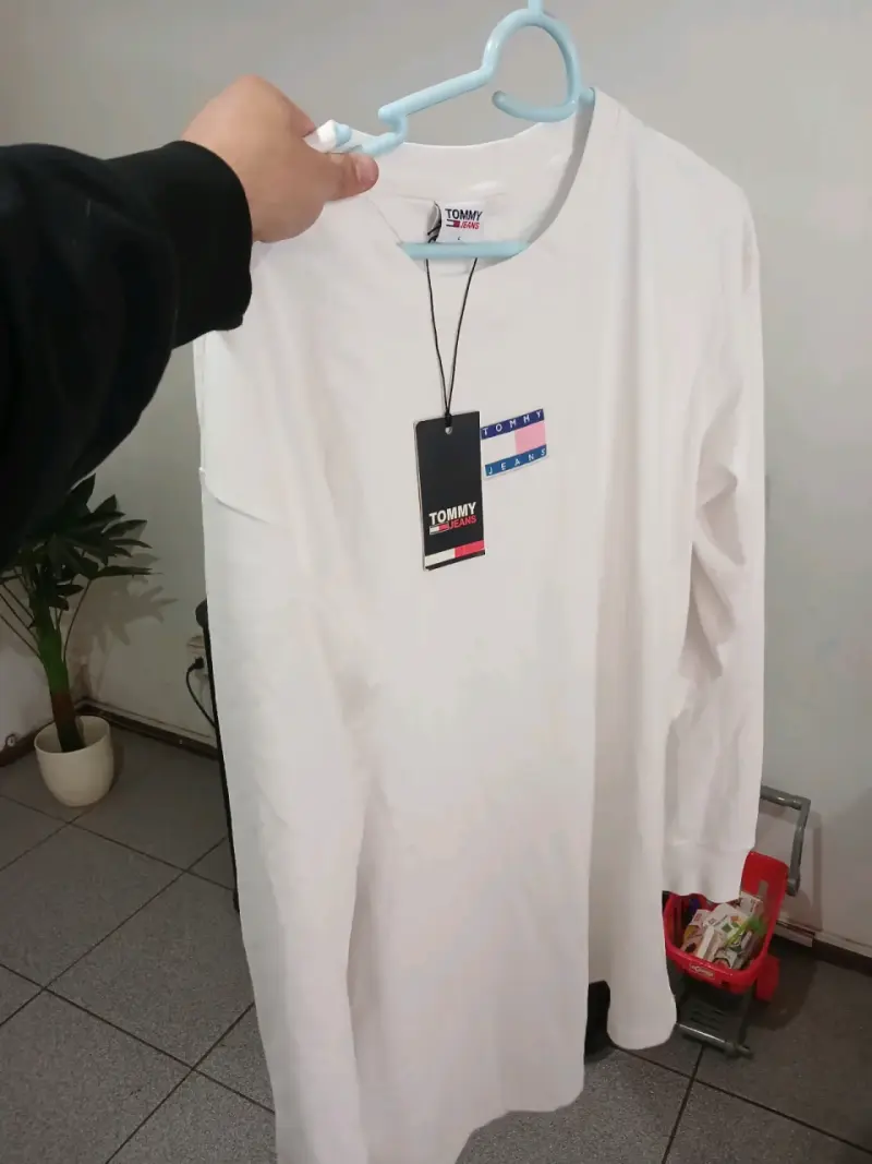 Polera blanca Tommy Jeans manga larga - 1