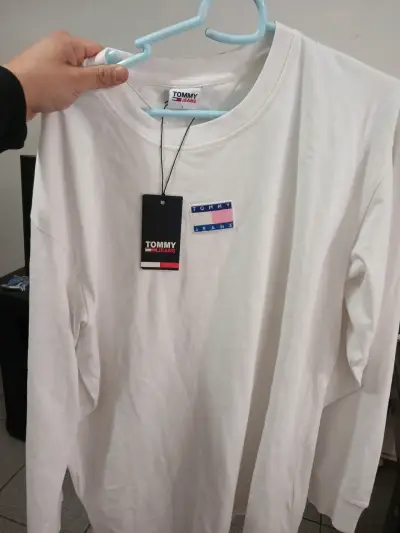 Polera blanca Tommy Jeans manga larga - miniatura 2