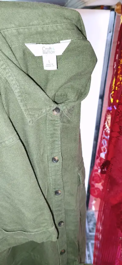 Vestido verde militar Croft & Barrow con bolsillos - miniatura 3