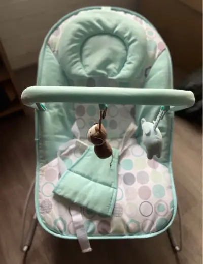 Silla mecedora para bebé Baby Way verde - miniatura 1