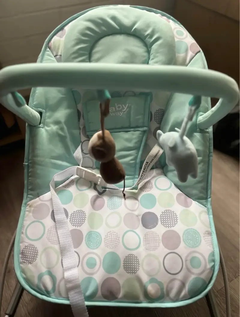 Silla mecedora para bebé Baby Way verde - 3