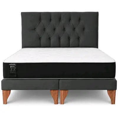 Cama con colchón de resortes Mery de 2 plazas - miniatura 1