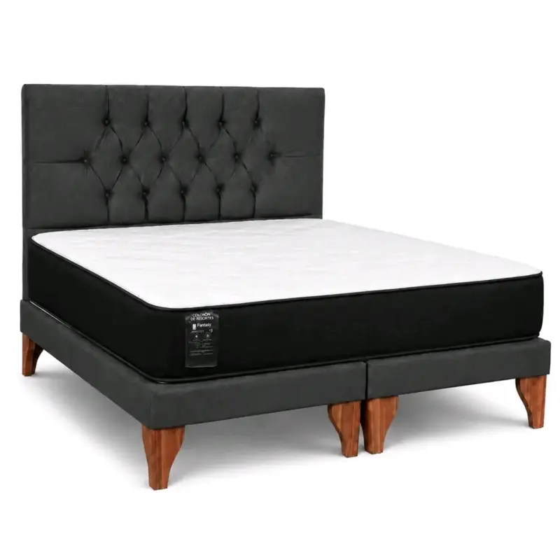 Cama con colchón de resortes Mery de 2 plazas - 2