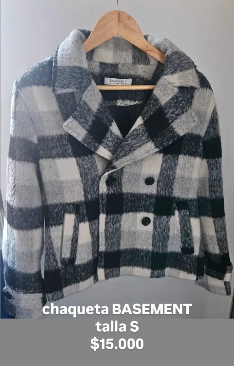 Chaqueta de lana a cuadros Basement talla S