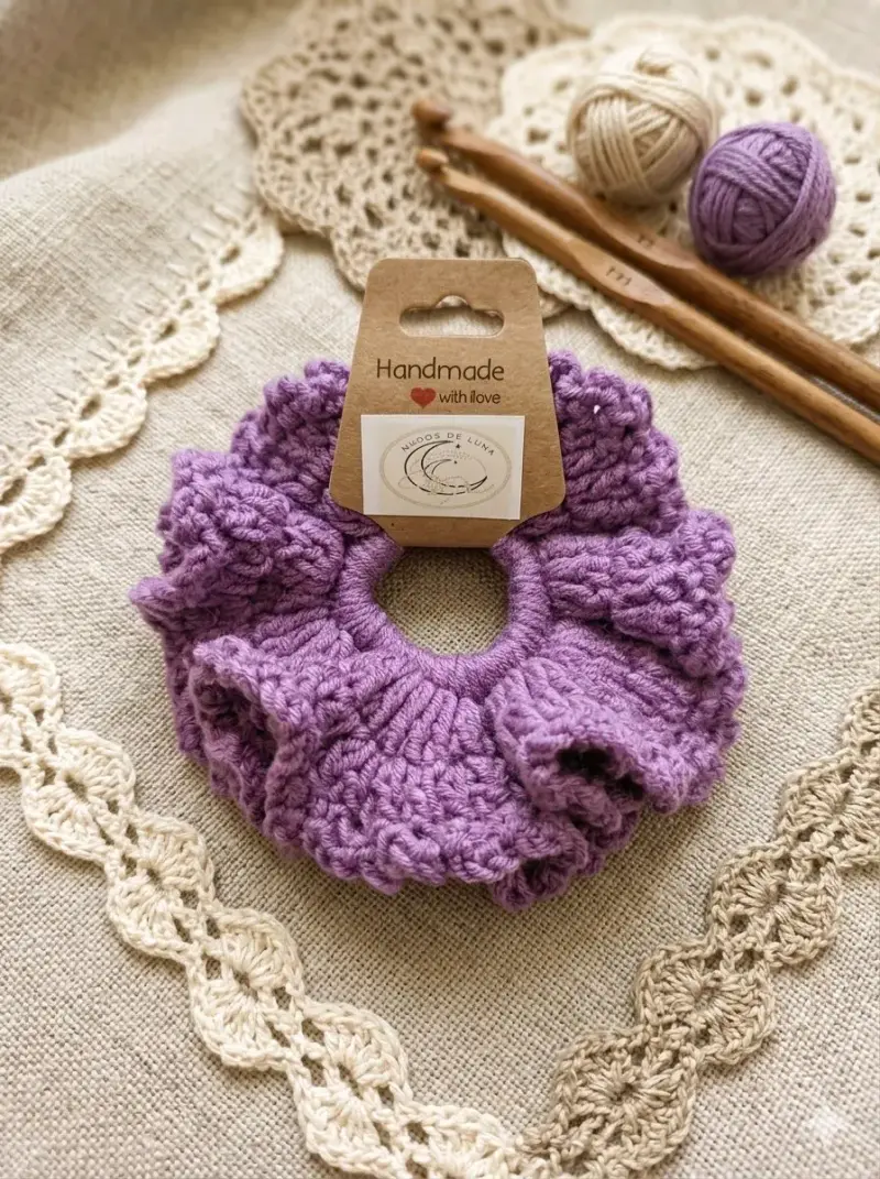 Colección de Scrunchies Tejidos a Mano - 1