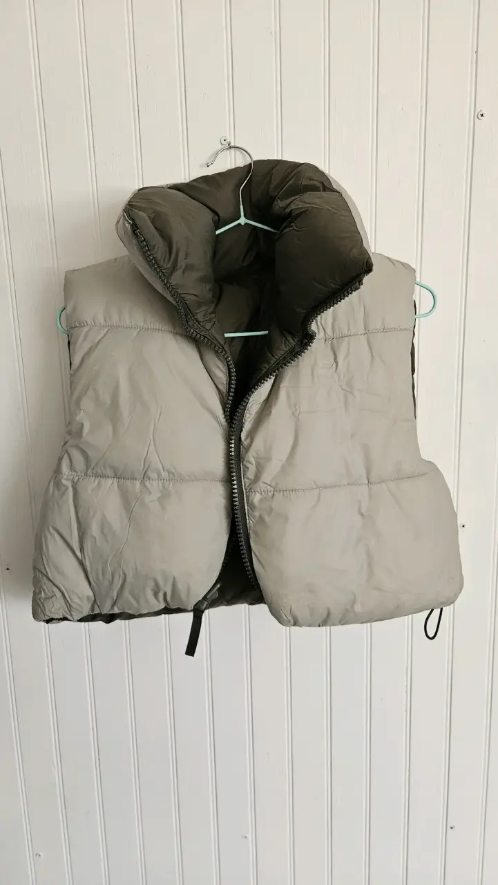 Chaleco Reversible Acolchado Unisex Verde y Gris - 2
