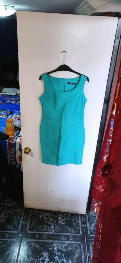 Vestido sin mangas turquesa talla 44 - miniatura 1