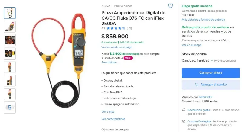 Pinza Amperimétrica Inalámbrica Fluke 376 FC con - 5